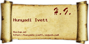 Hunyadi Ivett névjegykártya